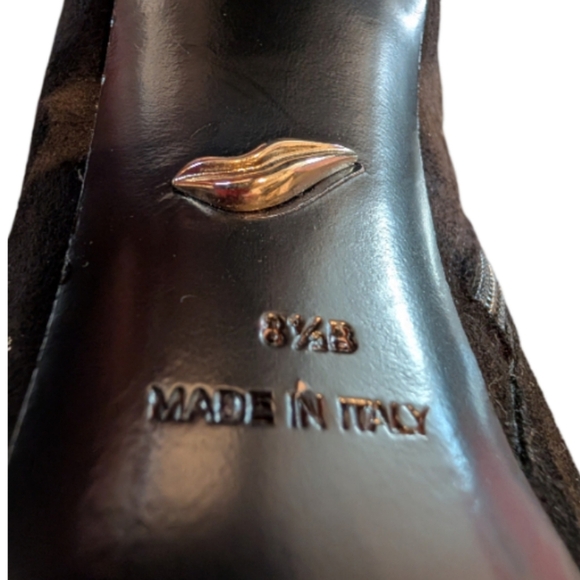 Diane von Furstenberg Peep Toe Ankle Booties  Suede Heels Size 8.5 - Picture 9 of 11